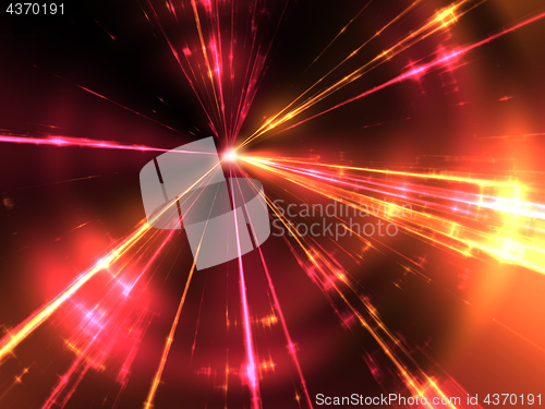 Image of red and yellow laser rays