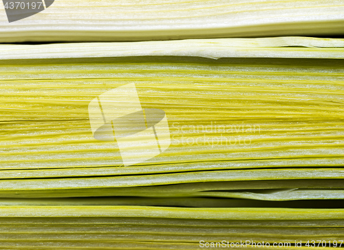 Image of Three slices of leeks lengthwise cut