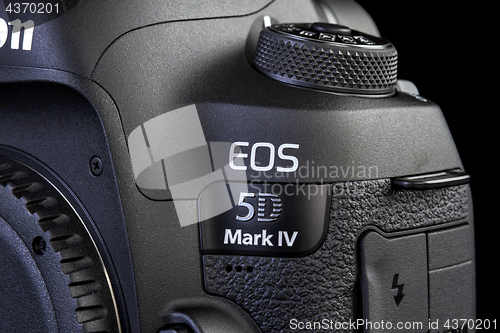 Image of Canon 5D Mark IV camera on black