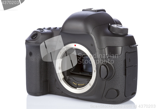 Image of DSLR camera on white