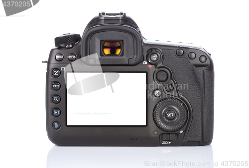 Image of DSLR camera on white