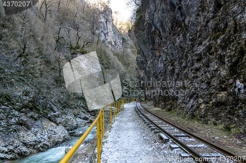 Image of Railway in the mountain gorge