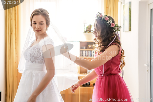 Image of bride in white dress