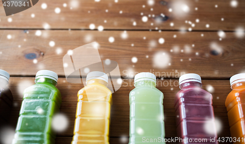 Image of bottles with different fruit or vegetable juices