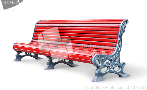 Image of Red park bench