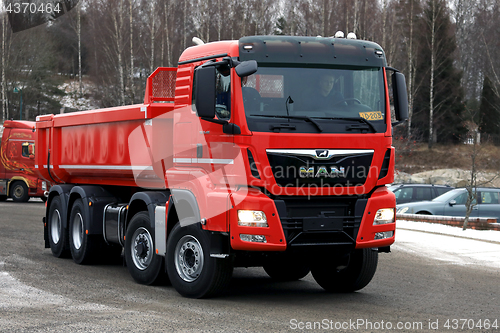 Image of New Red MAN Tipper Truck