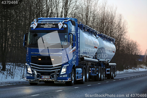 Image of Customized Volvo FH Bulk Tanker at Dusk