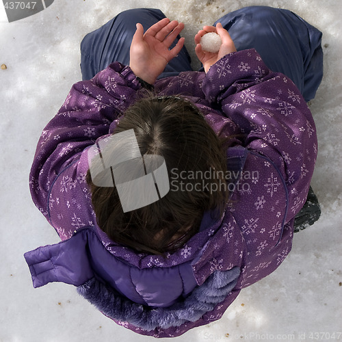 Image of Girl Making Snowball