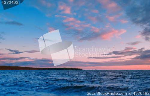 Image of Pink Clouds Over The Lake