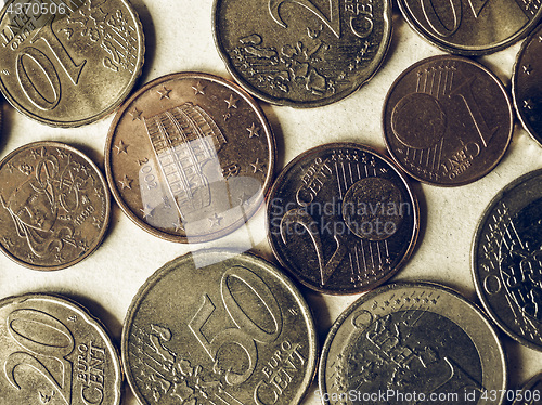 Image of Vintage Euro coins flat lay