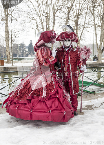 Image of Disguised Couple - Annecy Venetian Carnival 2013