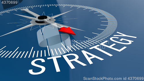 Image of Blue compass with strategy word