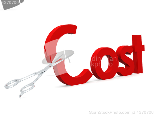 Image of Cut cost with scissor isolated on white