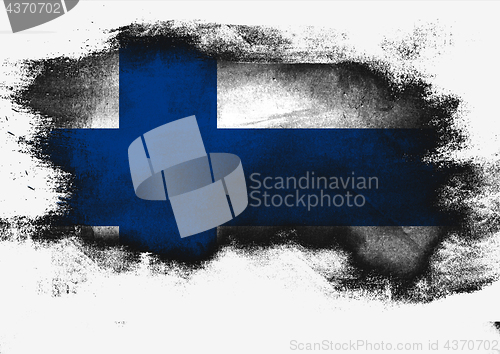 Image of Finland flag painted with brush