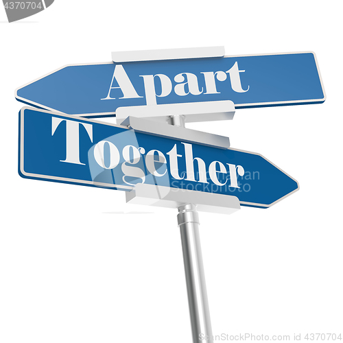 Image of Together and Apart signs