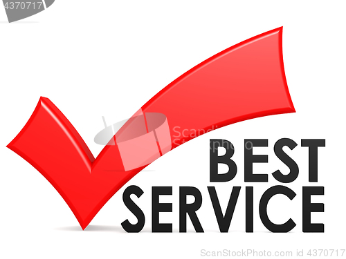 Image of Best service word with red check mark