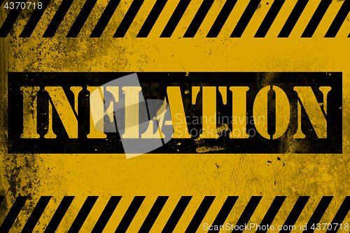 Image of Inflation sign yellow with stripes