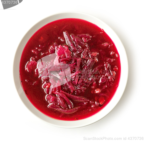 Image of bowl of beet root soup borsch