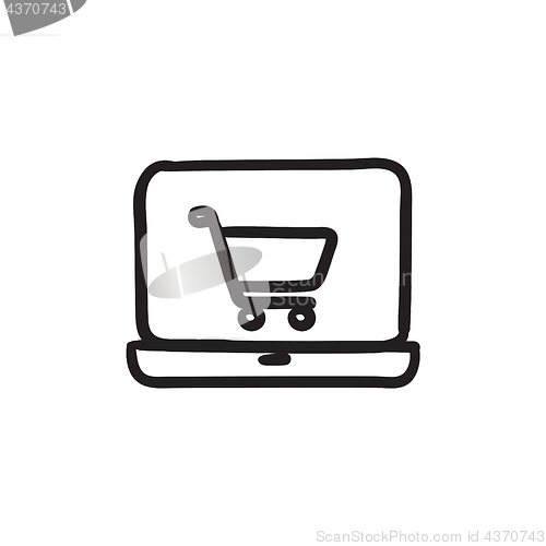 Image of Online shopping sketch icon. 