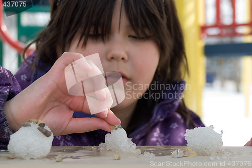 Image of Girl Playing With Snow