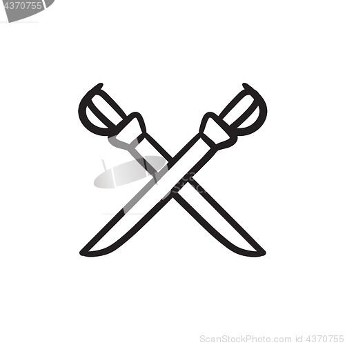 Image of Crossed saber sketch icon.