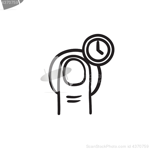 Image of Hold timer gesture sketch icon.