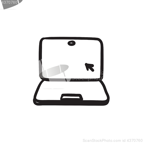 Image of Laptop with cursor sketch icon.