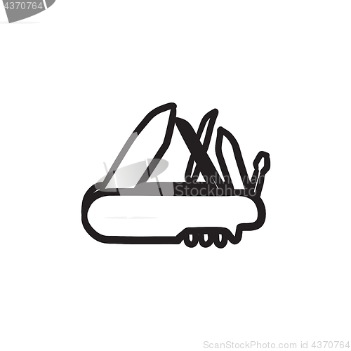 Image of Multipurpose knife sketch icon.