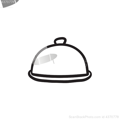 Image of Restaurant cloche sketch icon.