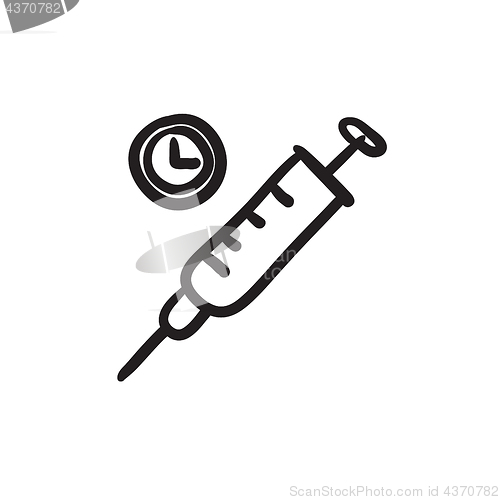 Image of Syringe sketch icon.