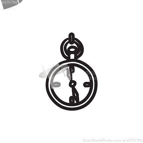 Image of Pocket watch sketch icon.