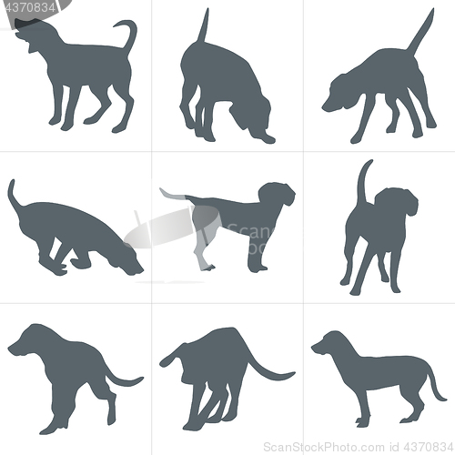 Image of Vector dogs silhouettes