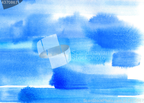 Image of Abstract blue watercolor background 