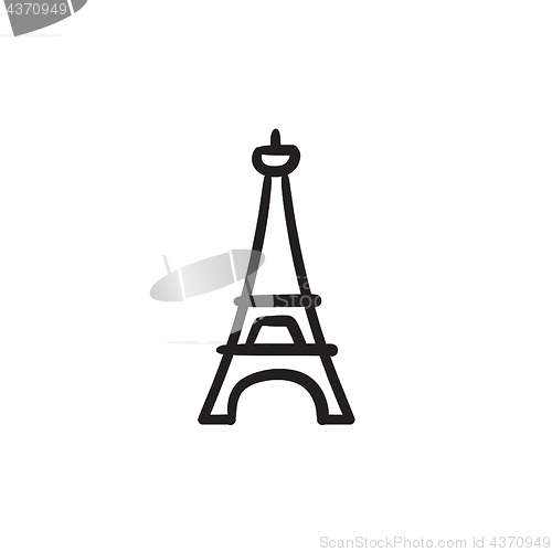 Image of Eiffel Tower sketch icon.