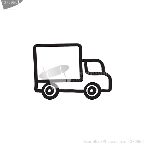 Image of Delivery van sketch icon.