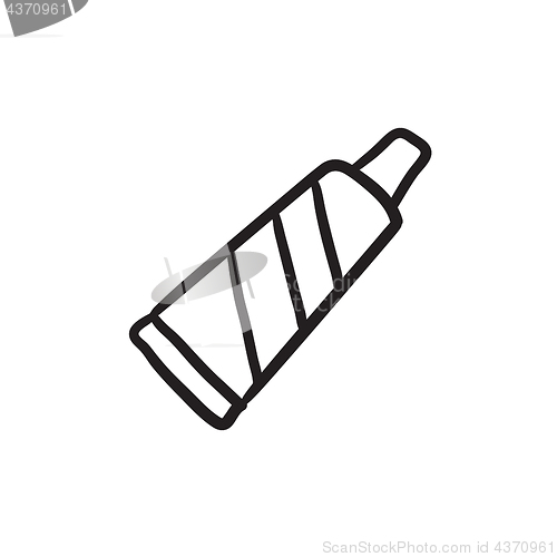 Image of Tube of toothpaste sketch icon.