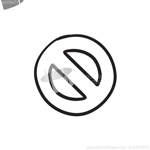 Image of Not allowed sign sketch icon.