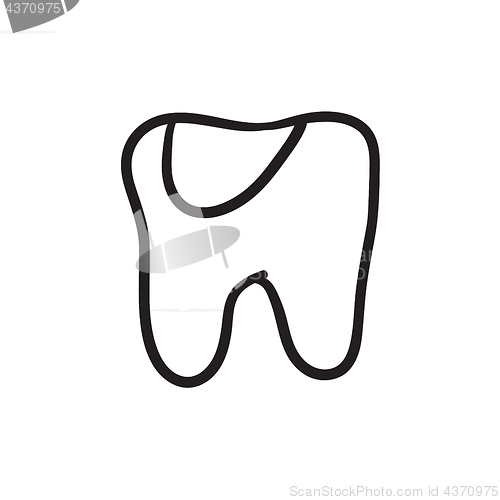 Image of Tooth decay sketch icon.