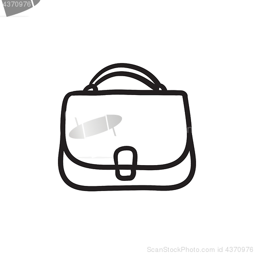 Image of Female handbag sketch icon.