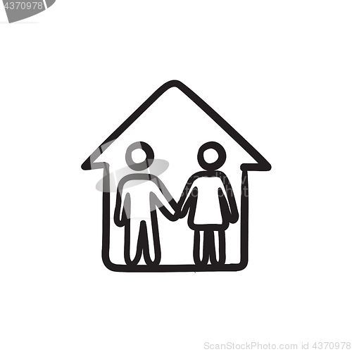 Image of Family house sketch icon.