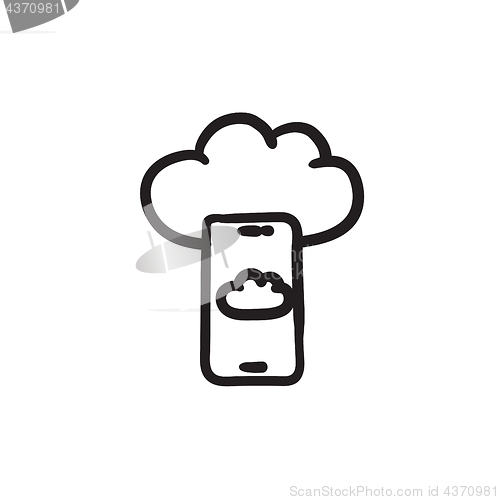 Image of Cloud computing sketch icon.