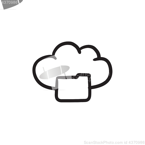 Image of Cloud computing sketch icon.