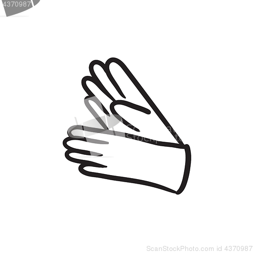 Image of Gloves sketch icon.