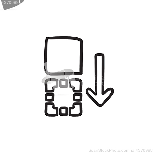 Image of Movement of files sketch icon.