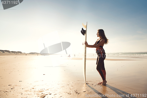 Image of Me, the beach and my surfboard