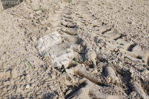 Image of Wheel tracks on the field