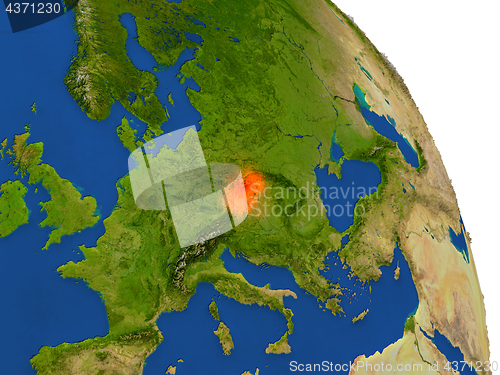 Image of Map of Slovakia in red