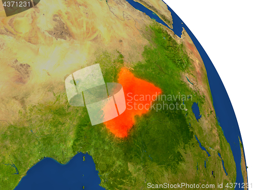 Image of Map of Central Africa in red