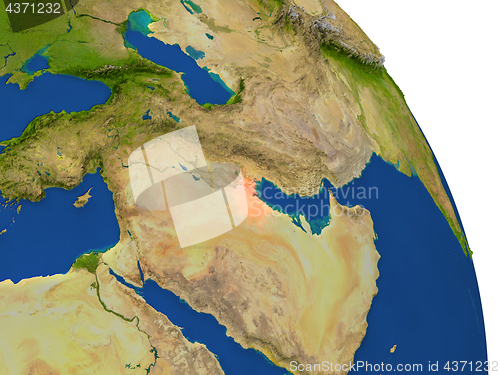 Image of Map of Kuwait in red