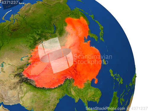 Image of Map of China in red